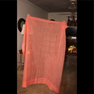 Coral curtains with valance